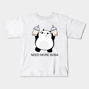 Chubby Little Panda Needs More Boba! Kids T-Shirt